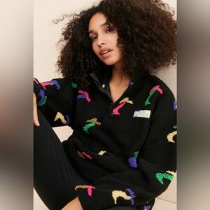 National Parks Project Night Shrooms Trail Sherpa Snap Sweatshirt Unisex sz S-M